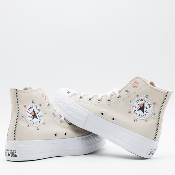 Converse Shoes - Converse Women's Chuck Taylor All Star Lift Platform Floral Shoes Ivory Size 8